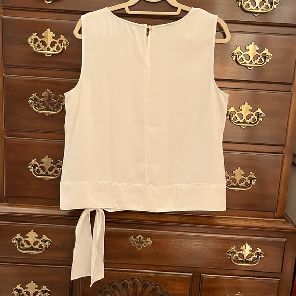 Talbots Sleeveless White Blouse with Side Tie - Size 14, NWT - Picture 6 of 10